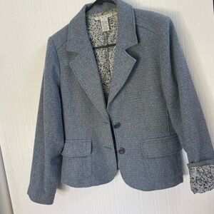 CAbi Blue Blazer with Floral Lining